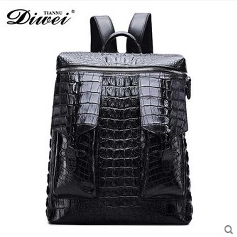 

2019 Diwei new hot free shipping men really crocodile backpack large capacity business and leisure travel men backpack