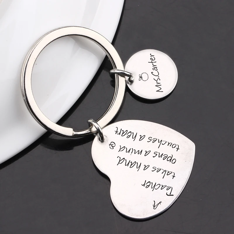 FLYANGEL персонализированный брелок с именем сердце подарок на День учителя