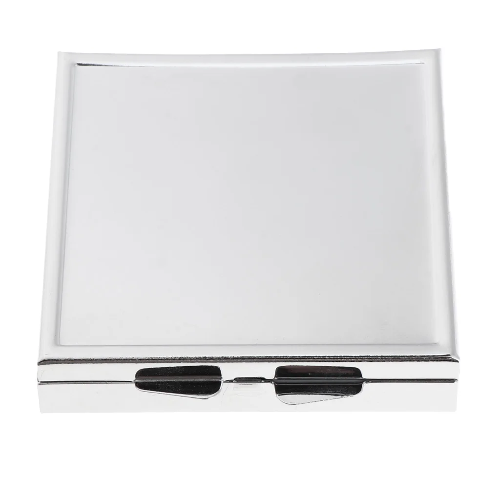 Travel 4 Compartments Dispenser Case Vitamin Storage Container Pill Box Tablet Organizer Pot W/ Makeup Mirror Holder