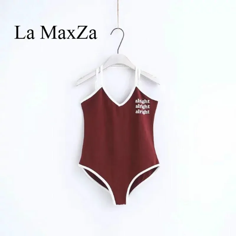 red bodysuit spaghetti strap