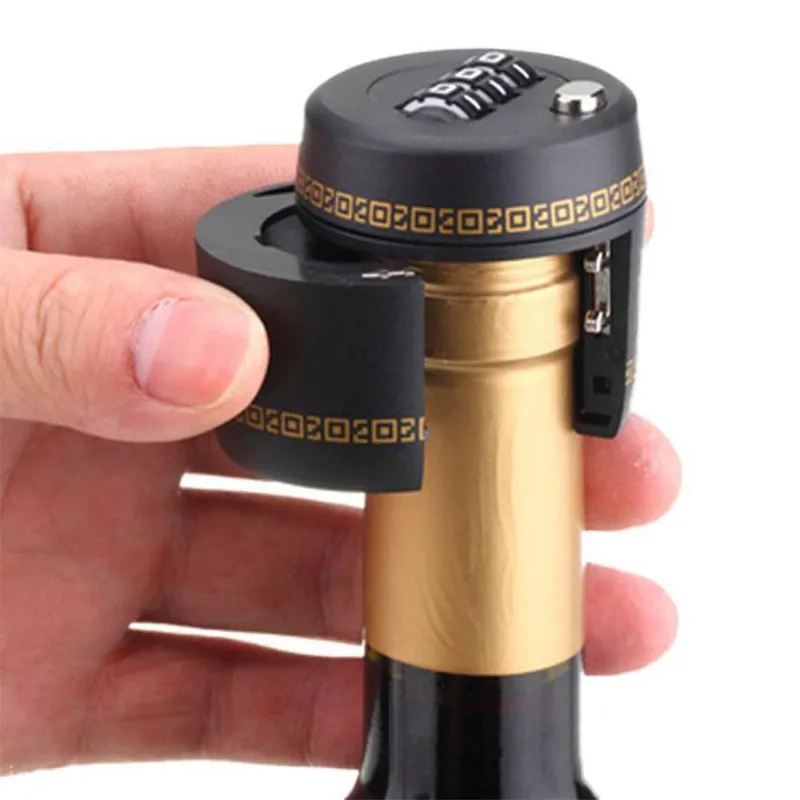 Bar Wine Cellar Professional Plastic Wine Liquor Bottle Lock Password Combination Lock Home Wine Stopper Plug Device Accessories