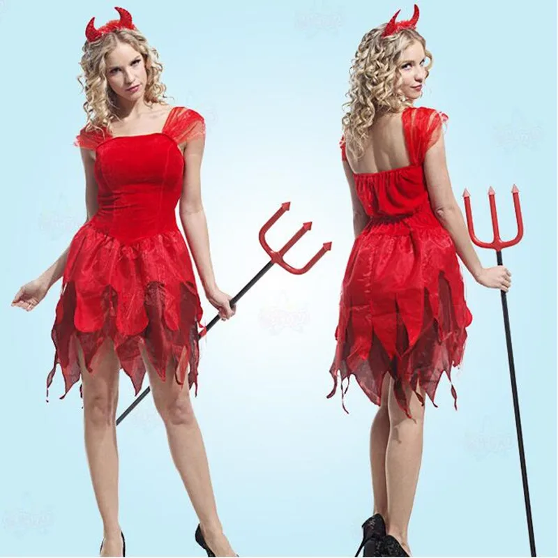 Взрослый мужской женский красный костюм для косплея дьявол для детей реквизит для сцены Семейные костюмы вечерние платья на Хэллоуин