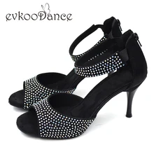 Новинка; Zapatos de baile latino Strass; обувь для латинских танцев со стразами; обувь для латинских танцев на каблуке 8,5 см для женщин; NL006