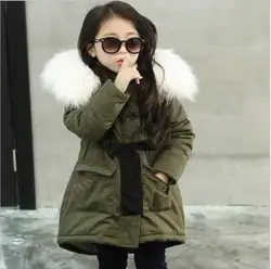 2018 зимние куртки для девочек, корейский бренд, детское пальто с воротником из искусственного меха, детская зимняя верхняя одежда для детей