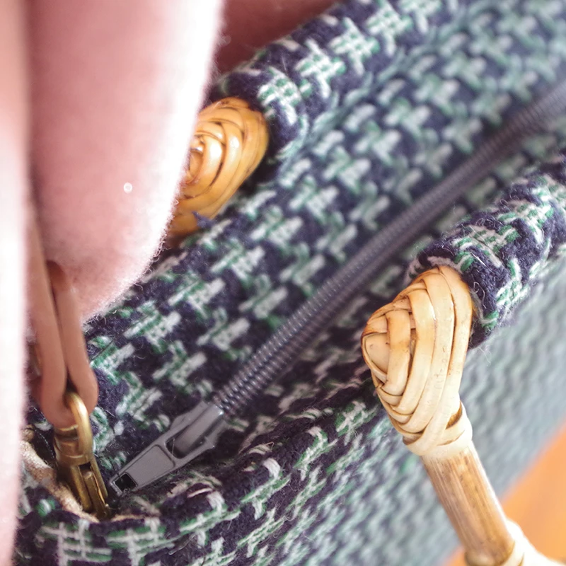 LilyHood النساء الصوف حقيبة لباد حقائب اليدوية الشتاء خمر ريترو شيك Preppy نمط تويد النسيج كتاب أعلى مقبض حقيبة كتف