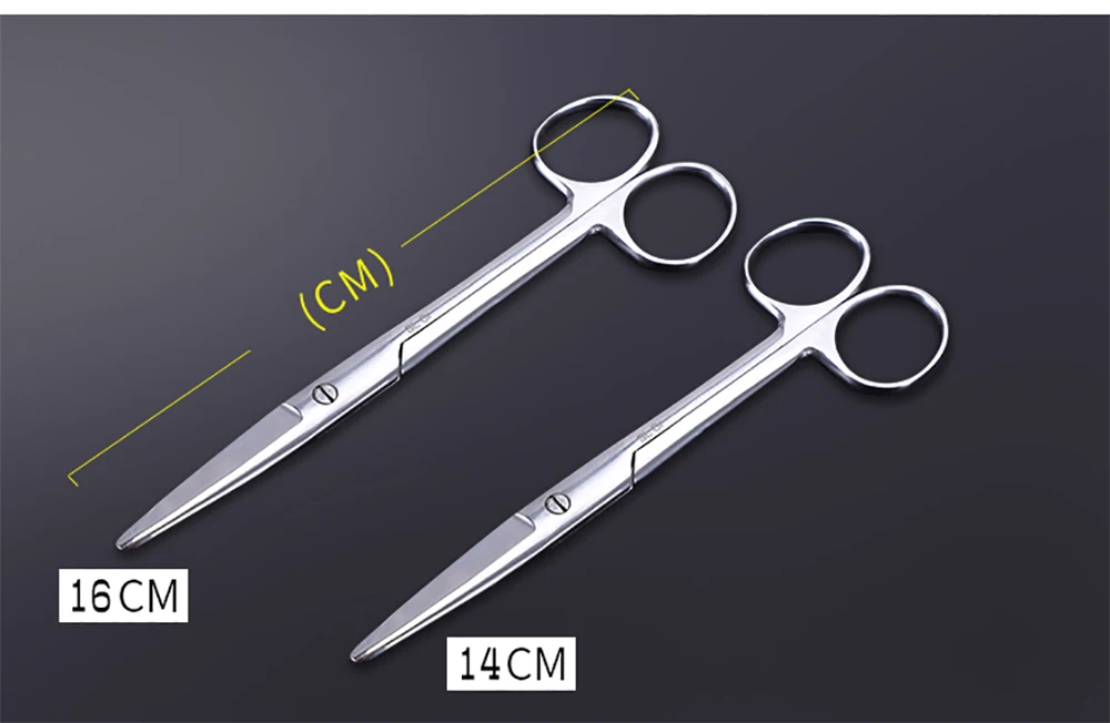 10 см 12,5 см 14 см 16 см Ветеринарный монитор для пациента медицинские хирургические ножницы из нержавеющей стали прямые изогнутые кончики ножницы сельскохозяйственные инструменты