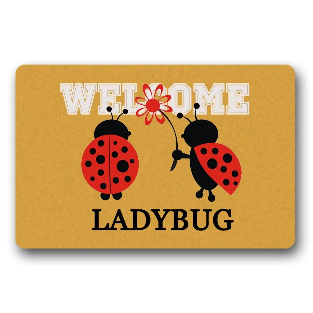 Entrance Floor Mat Non Slip Welcome Ladybug Door Mat Outdoor