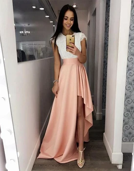 

New Style Sexy Side Split Bridesmaid Dresses Glamorous Lace Appliques Long African Bridal Prom Dress Party Gowns Plus Size