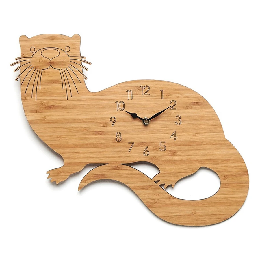 

Wall Clock Modern Design Children Bedroom Forest Ocean Theme Otter Quartz Watch Wall Clocks Home Decor Silent
