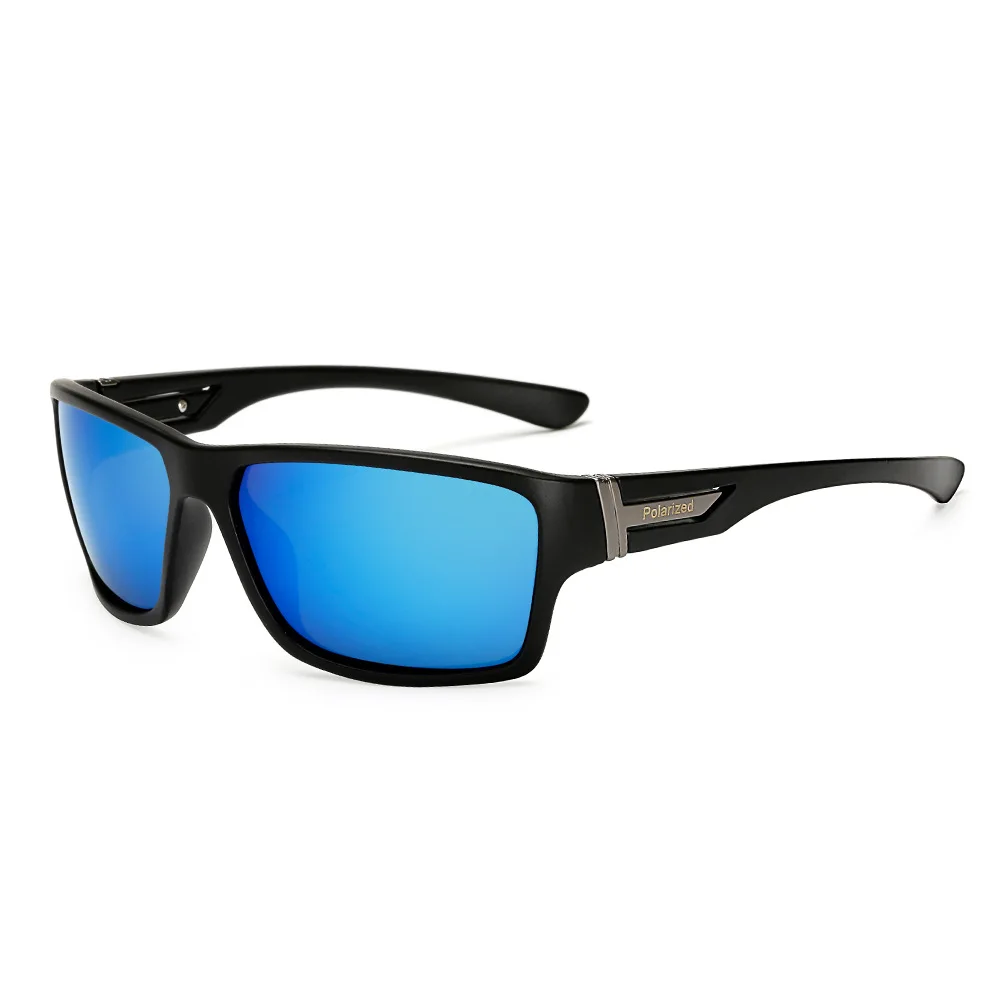 Элитный бренд поляризованных солнцезащитных очков Для мужчин Одежда высшего качества мужские солнцезащитные очки для вождения Модные Спортивные очки UV400 gafas de sol hombre - Цвет линз: black blue