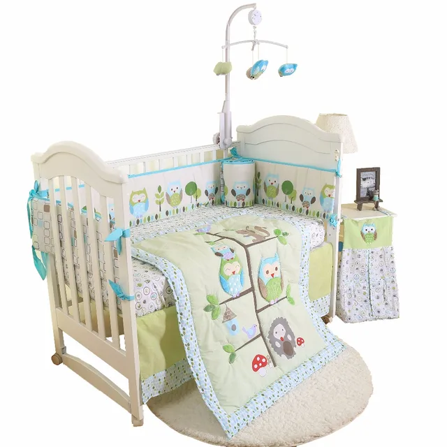 4 pcs new baby bedding set baby boy crib bedding set cartoon animal