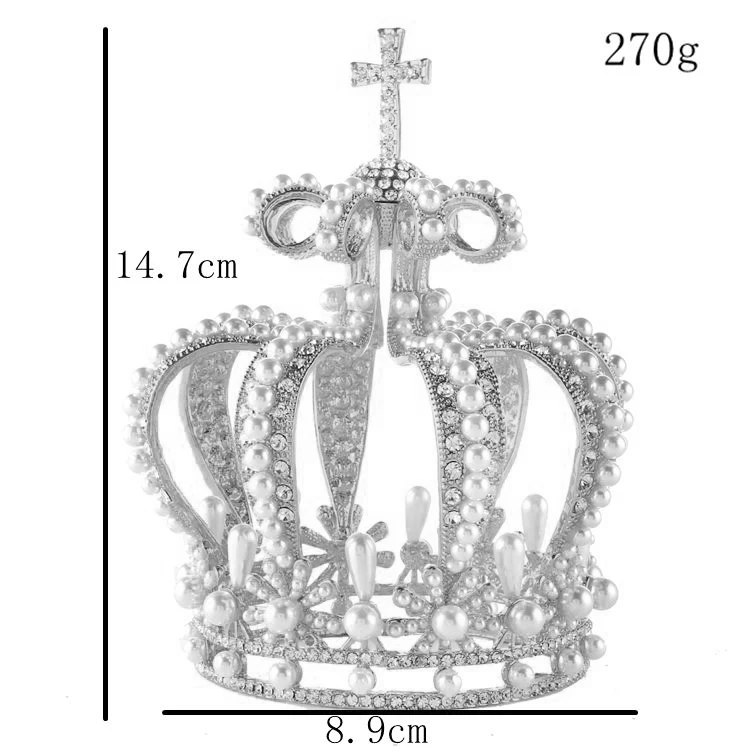 XUANYING, винтажная маленькая жемчужная тиара с крестом, корона для невесты, Свадебная вечеринка, стразы, корона для женщин, барокко, Театрализованное украшение для выпускного вечера