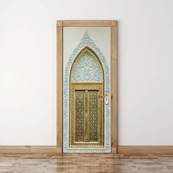 

3D Door Renovation Machine Printing European Vintage Picture DIY Canvas Print Modern Home Decor Waterproof Self Adhesive Sticker