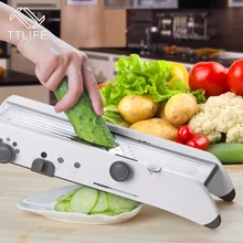 TTLIFE Ajustable Mandoline Slicer Rallador Profesional con 304 Cuchillas de Acero Inoxidable Accesorios de Cocina Cortador de Verduras