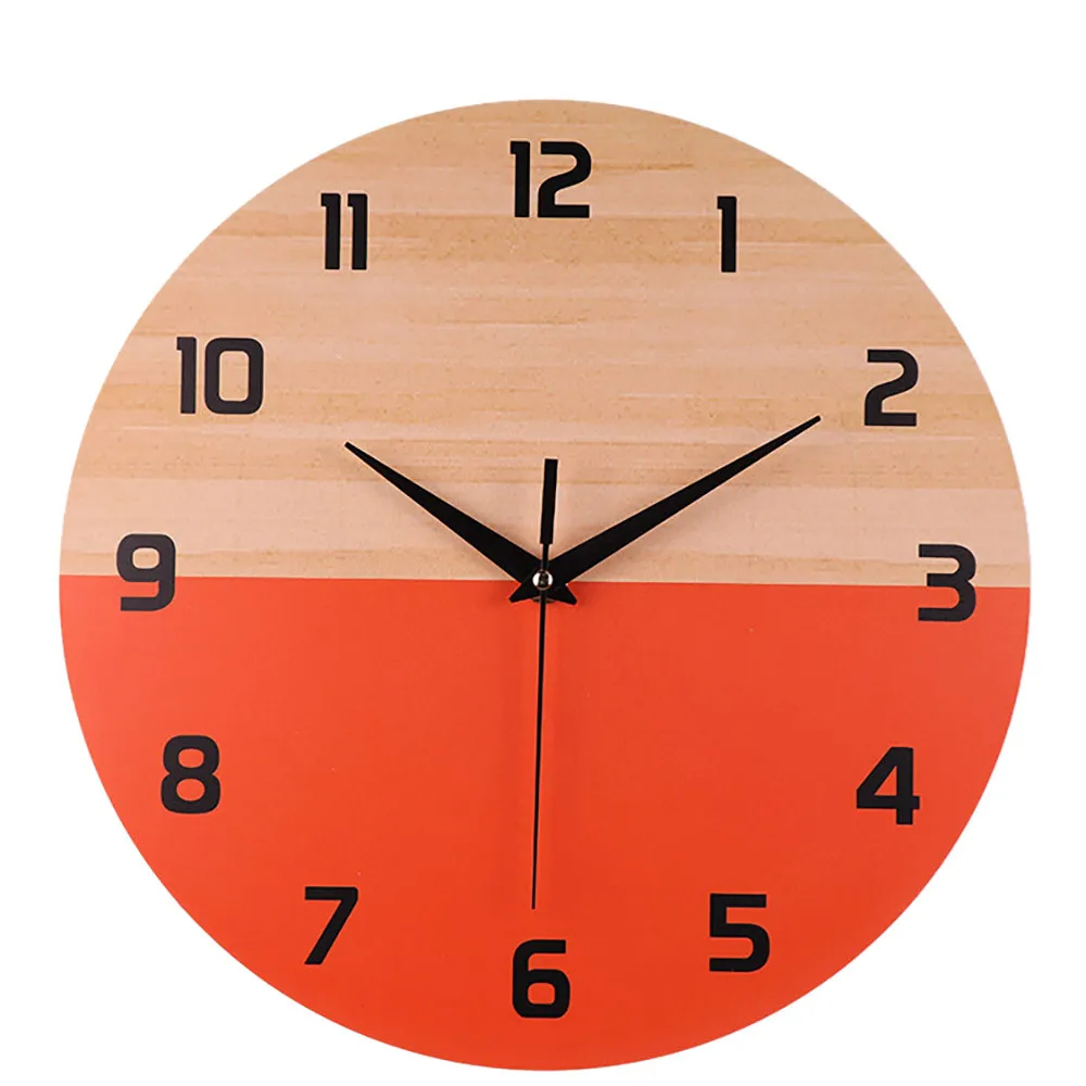 

Hot 12 inch Creative Vintage Arabic Numeral Design Rustic Country Tuscan Style Wooden Decorative Round Wall Clock reloj de pared