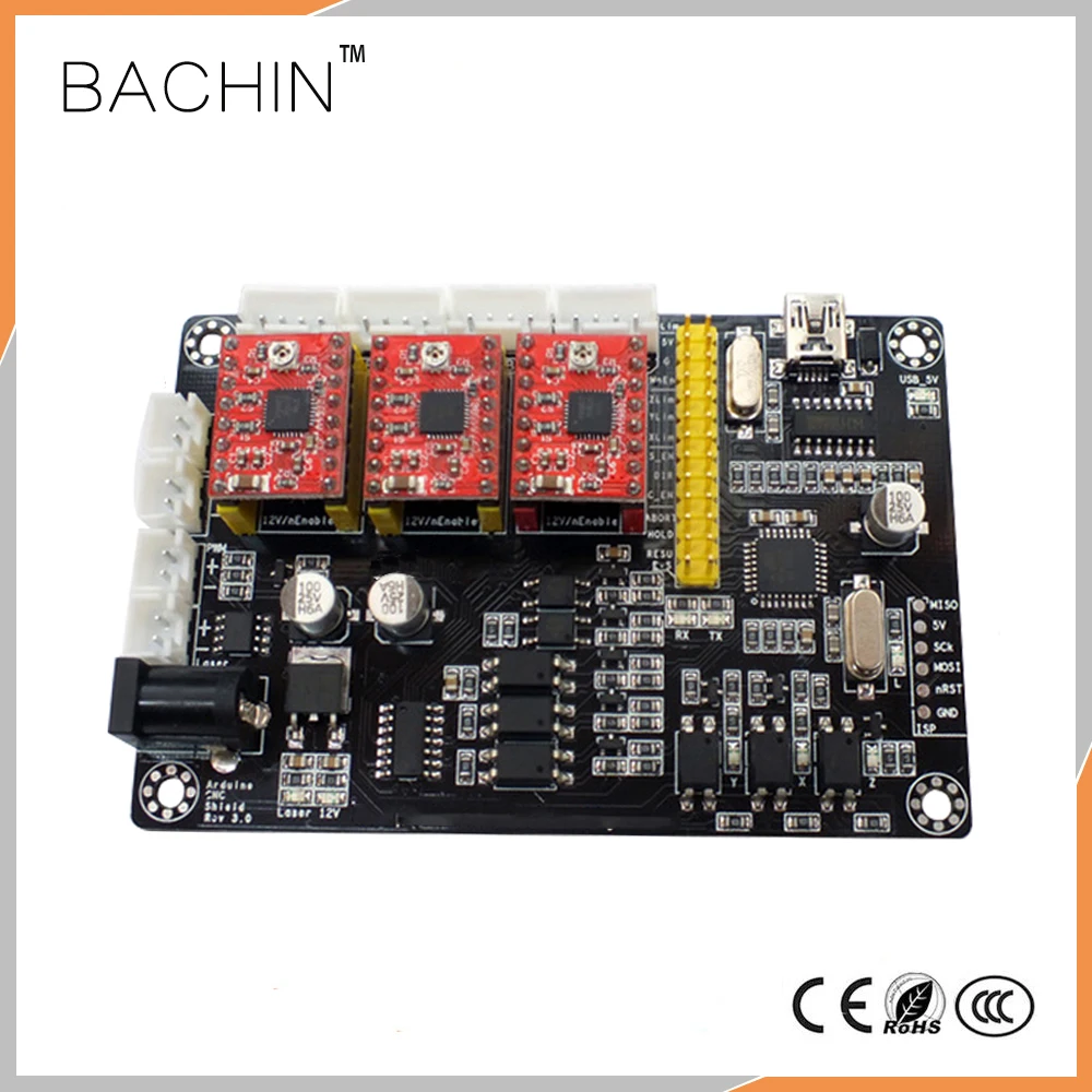 

CNC Firmware 3axis Control Board USB PWM Laser Driver Stepper Motor Controller CNC Laser Cutter Engraving Machine PCB Board Motherboard