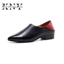 XIUNINGYAN Genuine Leather Shoes Woman New Slip On Flat Pointed Toe Fashion New Loafers Shoe Comfortable Female Flats Shoes