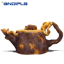 130cc аутентичный Исин Чайный горшок фиолетовая глина винтажный деревянный пень КЛЫК ГУ горшок китайский здоровье чайный набор кунг-фу творчество домашний декор