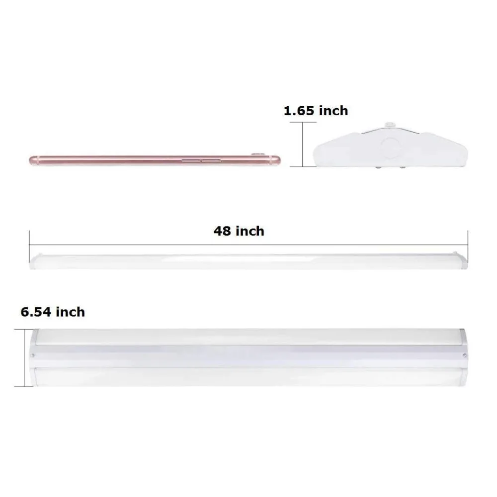 LED Wraparound Light Fixture 50W Ultra Slim LED Shop Lights for Garage, No Glare, 5500LM, 4000K Neutral White, 4 Foot Flush Mount Office Ceiling LED Wrap Light for Workshop Kitchen (8)