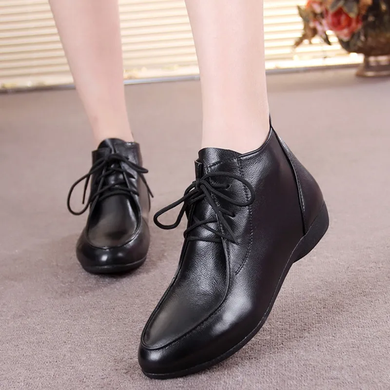 

female Spring and autumn leather flats large size 36-46 Fashion Breathable comfortable women lace-up casual shoes or9
