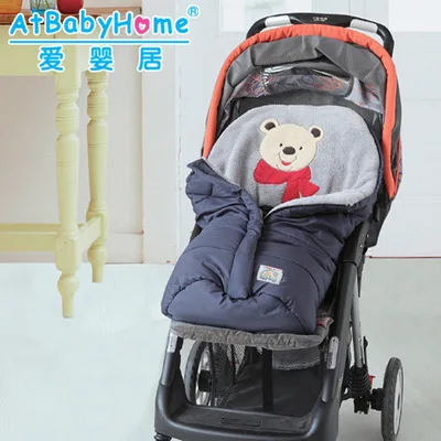 Зимний спальный мешок для малышей, конверт для коляски для новорожденных, детский спальный мешок, детская тележка, муфта для ног, теплый спальный мешок - Цвет: Navy-85cm