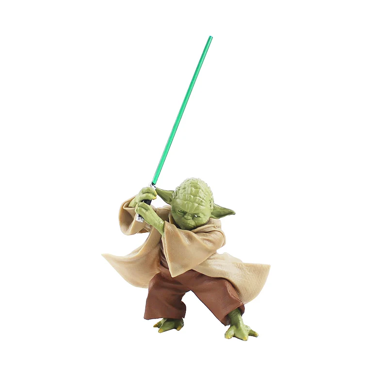 

6cm Anime Star Wars Jedi Knight Yoda with Lightsaber Mini PVC Action Figure Collectible Model Toy