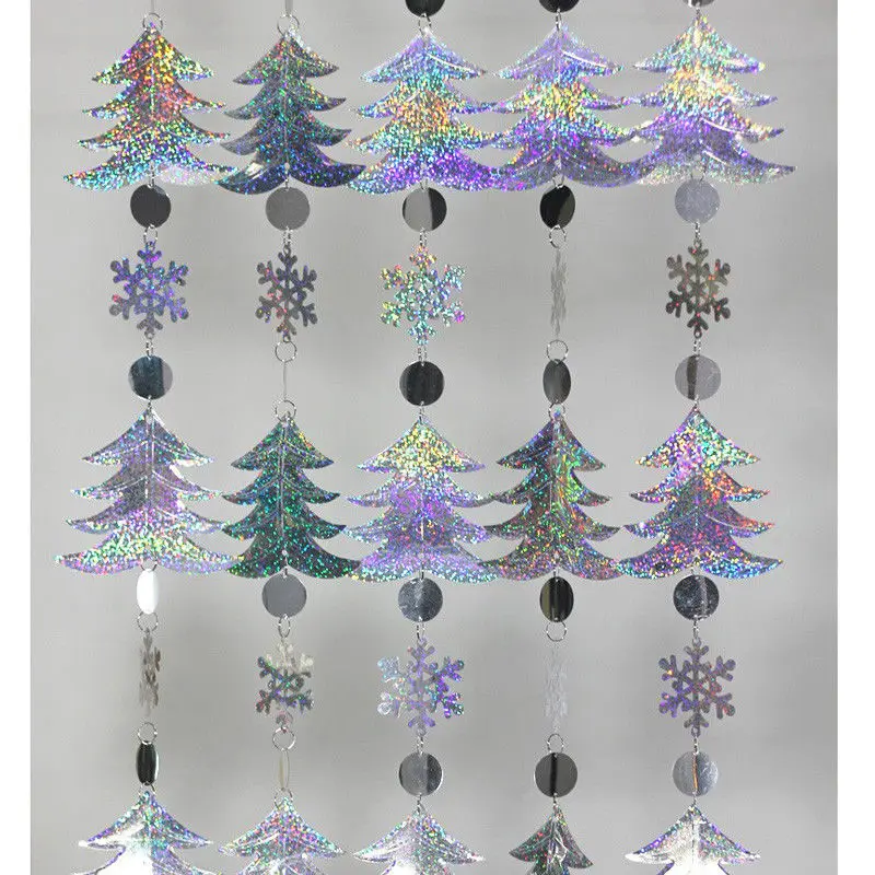 Сделай Сам, зеленое серебро, снежинка, Рождественская елка, интерьерные Висячие капли, украшения на год, рождественскую вечеринку, украшение из бисера с блестками, занавеска, 1 м