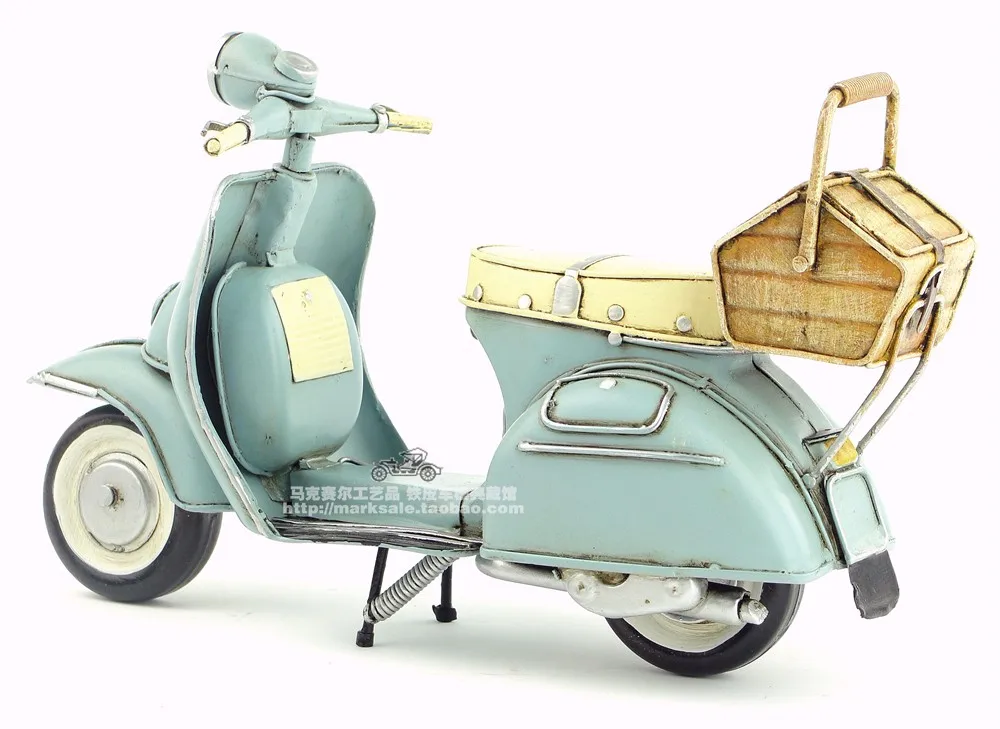 Абсолютно новые игрушки, модели мотоциклов 1965 Италия VESPA ручной работы Металл артефакт модель мотоцикла Игрушка для коллекции/украшения/подарок