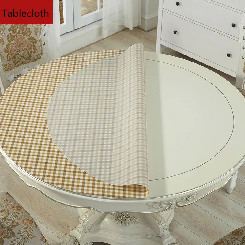 Round dining table cloth pvc waterproof Round table mat Thicken soft glass crystal plate plastic tablecloths coffee table cover Round dining table cloth pvc waterproof Round table mat Thicken soft glass crystal plate plastic tablecloths coffee table cover