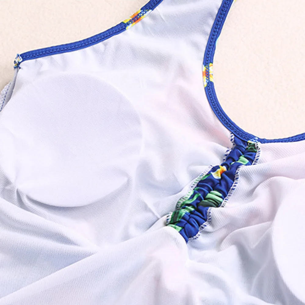 2019 women plus-size strapless sexy bikini set blue and white porcelain print summer beach swimsuit push up bikinis mujer 40J10 (8)
