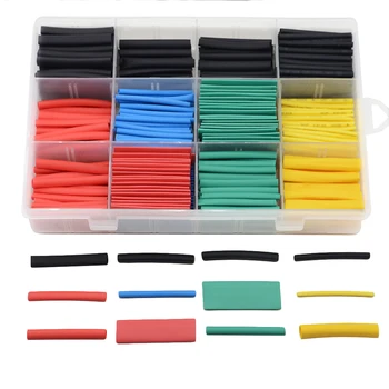 

530pcs/set Heat Shrink Tubing Insulation Shrinkable Tube Assortment Electronic Polyolefin Ratio 2:1 Wrap Wire Cable Sleeve Kit