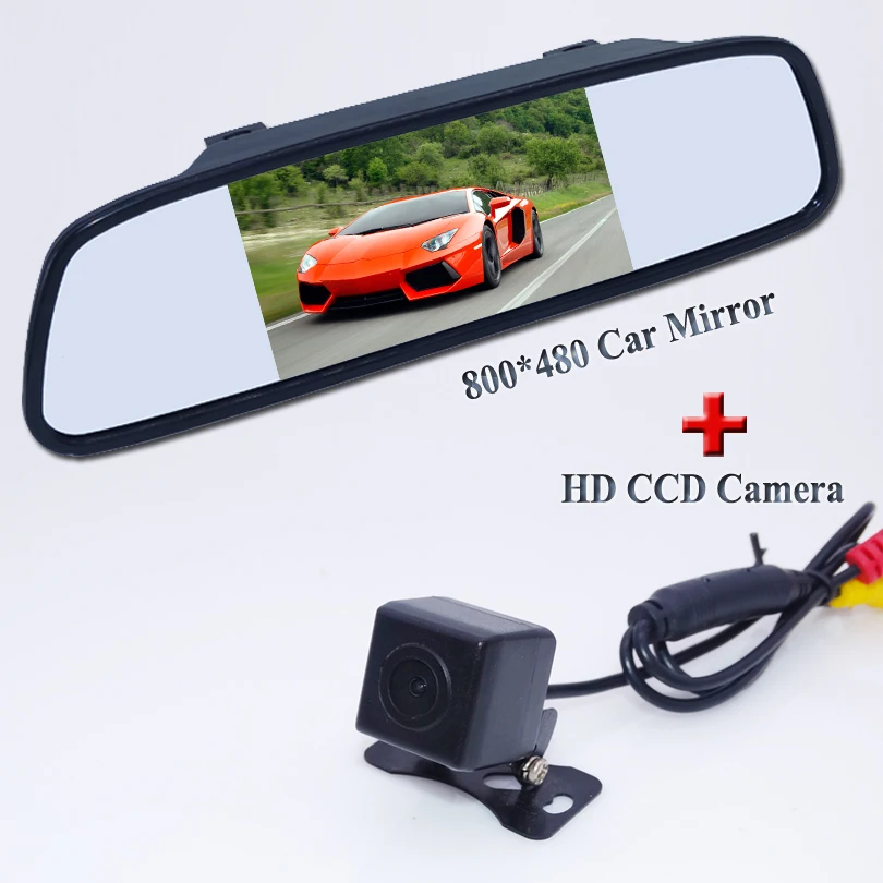 Wide lcd 5" screen car mirror monitor with higest night vision rear view camera 170 lens angle for types of | Автомобили и