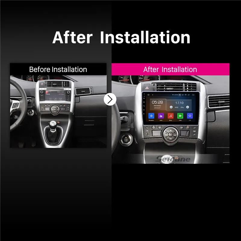 Seicane Android 9,0 gps Автомобильный мультимедийный плеер для Toyota Verso 2011- с Carplay wifi USB AUX поддержка зеркального соединения OBD2 SWC