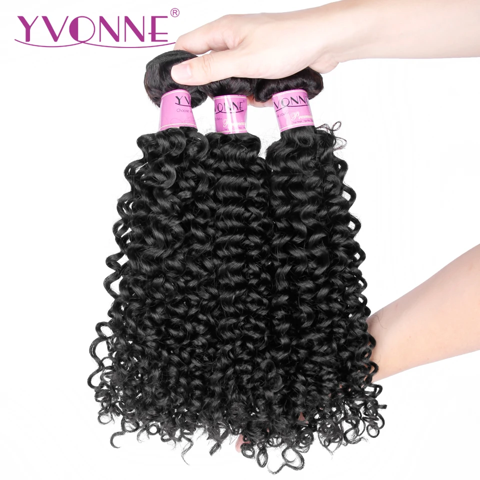 YVONNE Virgin Malaysian Curly Hair 3 Bundles Human Hair Weave Natural Color YVONNE Virgin Malaysian Curly Hair 3 Bundles Human Hair Weave Natural Color