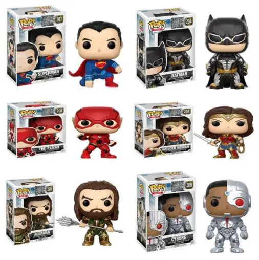 

funko Pop Aquaman Action Figure Mini Flash Man Wonder Woman Aquaman Superman Batman Funkos Pops Action Figure