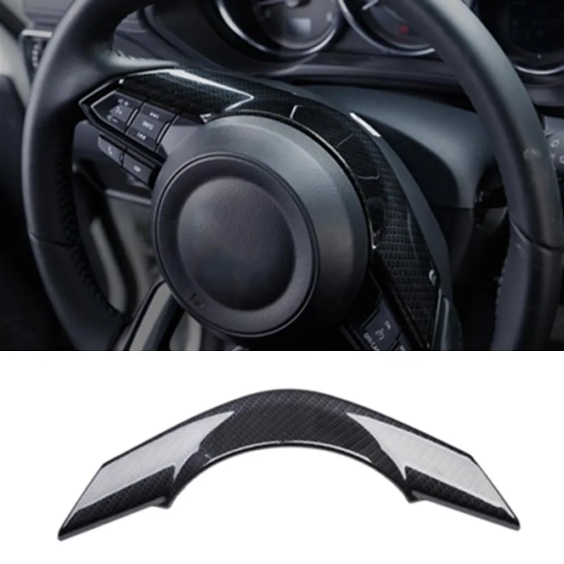 

Carbon Fiber Steering Wheel Decorative Cover Trim Fit For Mazda CX-5 CX5 2016-18