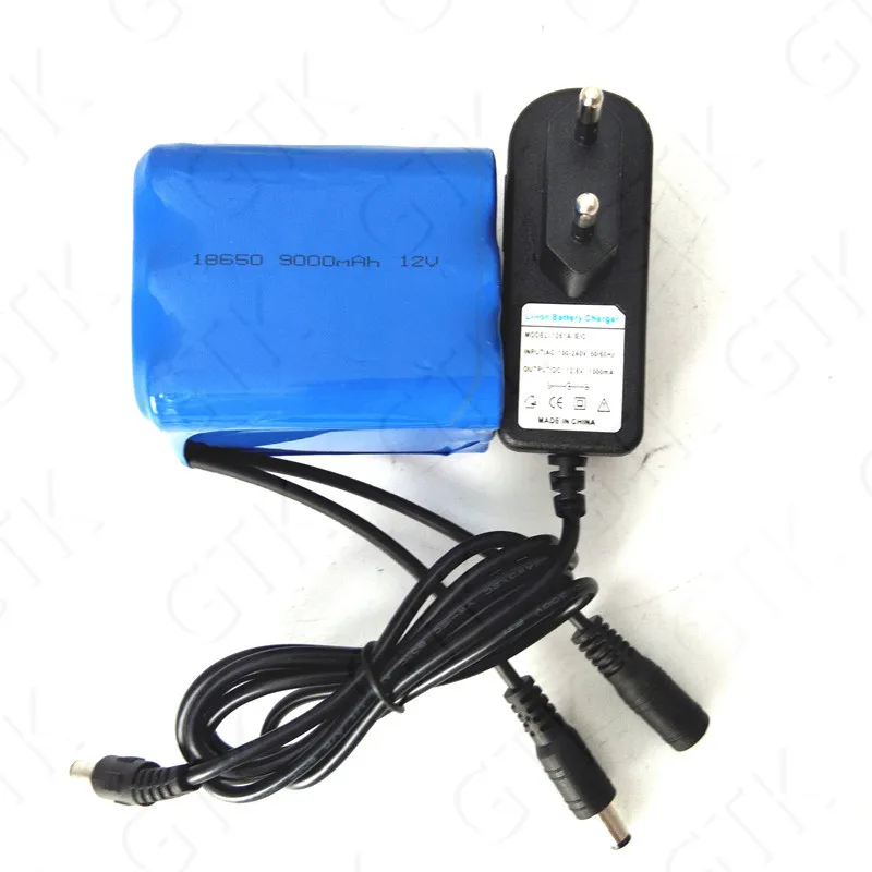 Без обслуживания литий-ионный аккумулятор 12 V 9AH 18650 12 v 9000 mah+ 1A Chrager для замены 360 W 300 W 12 V UPS пожарная сигнализация