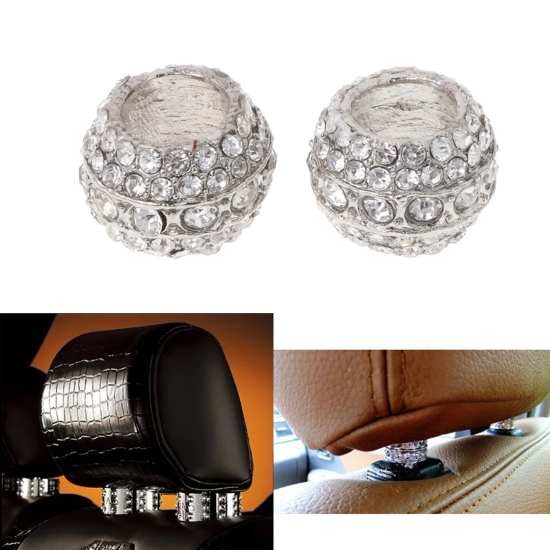 

Car Decor Crystal Car Seat Headrest Collar Charm Rhinestone Car Accessory