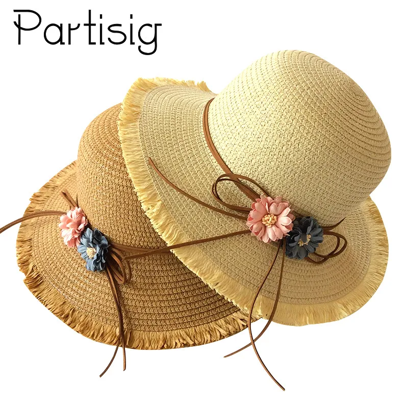 

Children Summer Hat Floral Straw Hat For Girls Flower Sun Caps Kids Panama Baby Beach Hats Caps Head Accessories