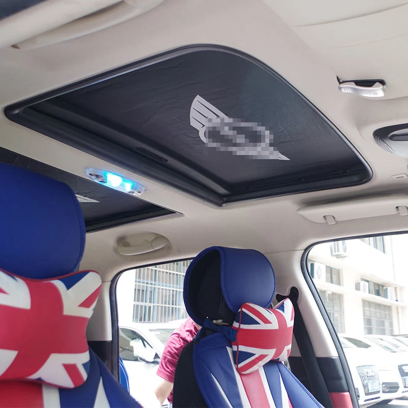 

2 Pcs Top ceiling Windshield sunroof Sunshade Shield For BMW MINI ONE COOPER S JCW F54 F56 F60 R55 R60 CLUBMAN logo decoration