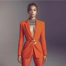 Formal Women Business Suits 2 Piece Pant and Jacket Set Blazer Ladies Office Uniform