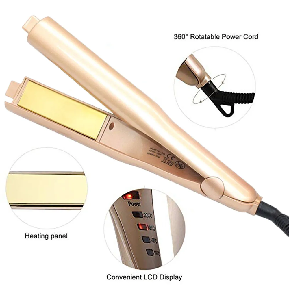 

High Quality Women Girl Practical Hair Curler Iron for Hair Straightening Ceramic Plate with Auto Shut Off Gift Dropshipping