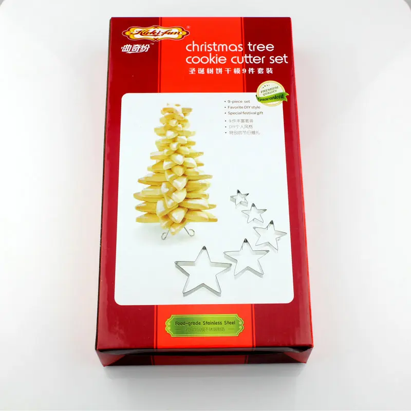 DIY Christmas Tree Shape Cookie Cutter Set Stainless Steel Biscuit Mold Fondant Cake Decorating Tools | Дом и сад