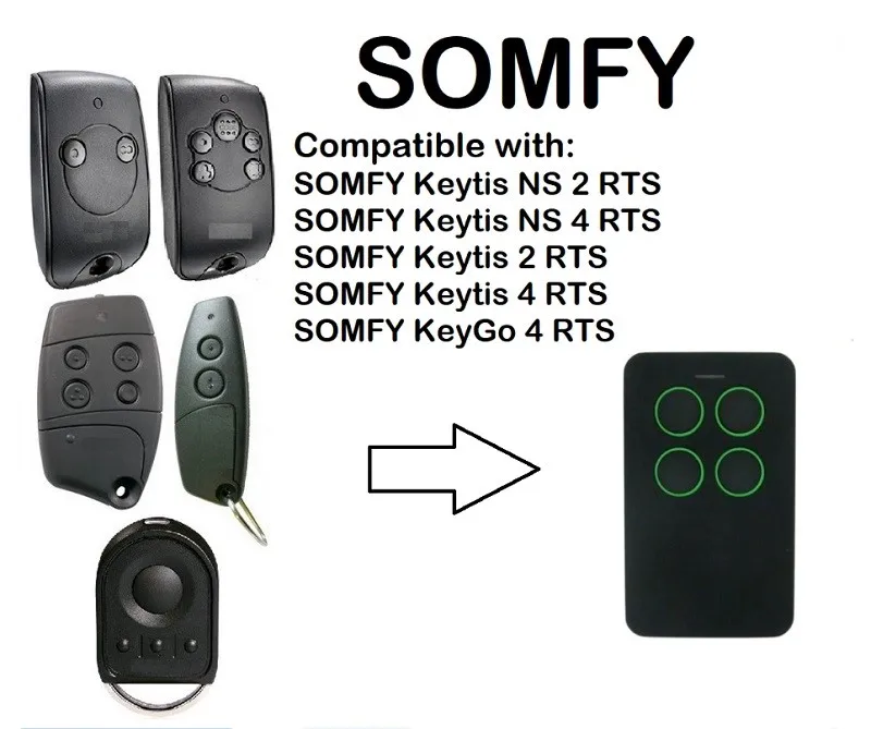 Для SOMFY Telis 1 RTS/Keytis NS 2 RTS/SOMFY Smoove RTS контроллер гаражной двери совместимый пульт дистанционного управления 433,42 МГц прокатки