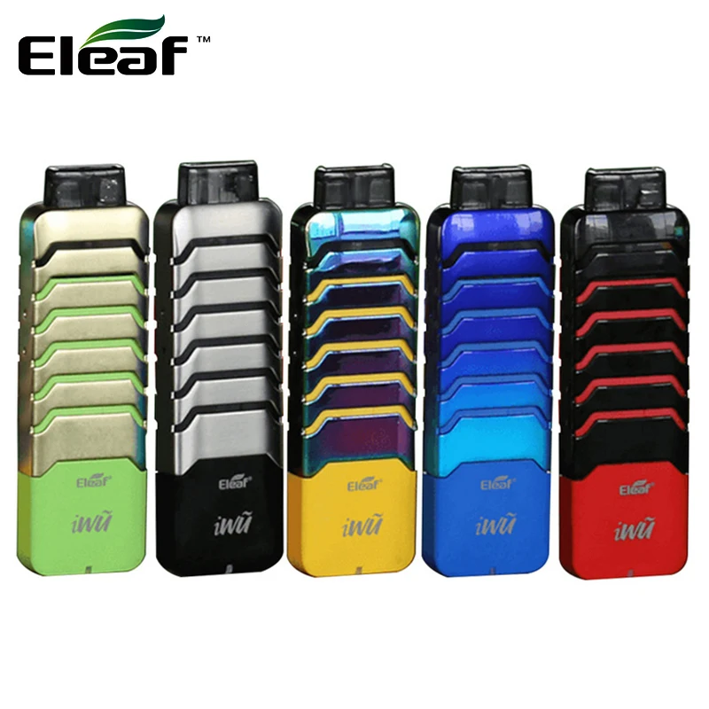 

Orginal Eleaf iWu Pod System Kit with 700mah iWu Battery 15W Electronic Cigarette Vape Pen with 2ML Tank Cartridge Vaporizer