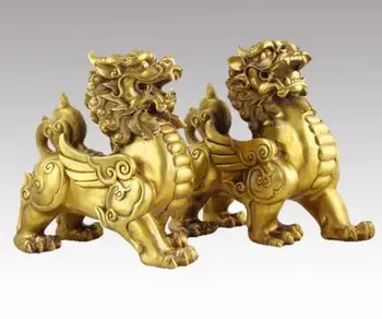 

Chinese Pure brass horse stepping on a swallow Statue