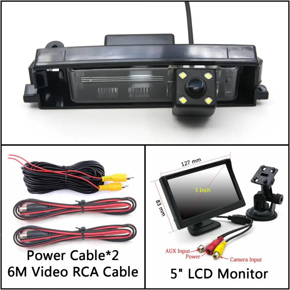 Owtosin Reverse Rear View Camera For Toyota Vitz Platz Yaris Hatchback RAV4 RAV-4 Car Accessories Backward Backup Camera - Название цвета: Cam Add 5 inch LCD