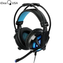 iDeaUSA S409 Virtual 7.1 Surround Sound USB Gaming Headphone Noise Cancelling Over Ear Gamer Headset Vibration Vol Control LED