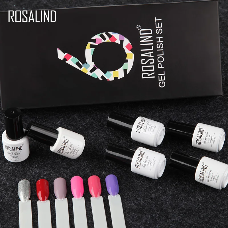 Набор гель лаков ROSALIND 6 шт./лот для УФ лампы наращивания ногтей акриловый дизайн