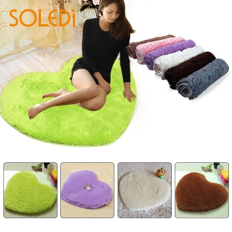 

1pc 40x30cm Heart Shaped Nonslip Carpet Shower Floor Bathroom Bath Rug Tub Mat Home Decor for Lover for Valentine's Day Gifts